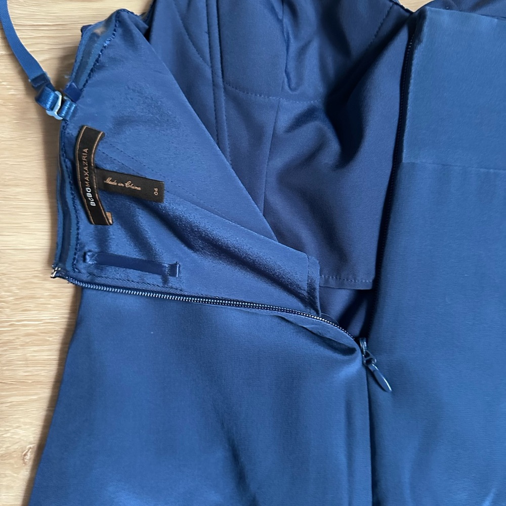 BCBGMaxAzria Blue Ruched Ruffled Dress - Picture 4 of 9